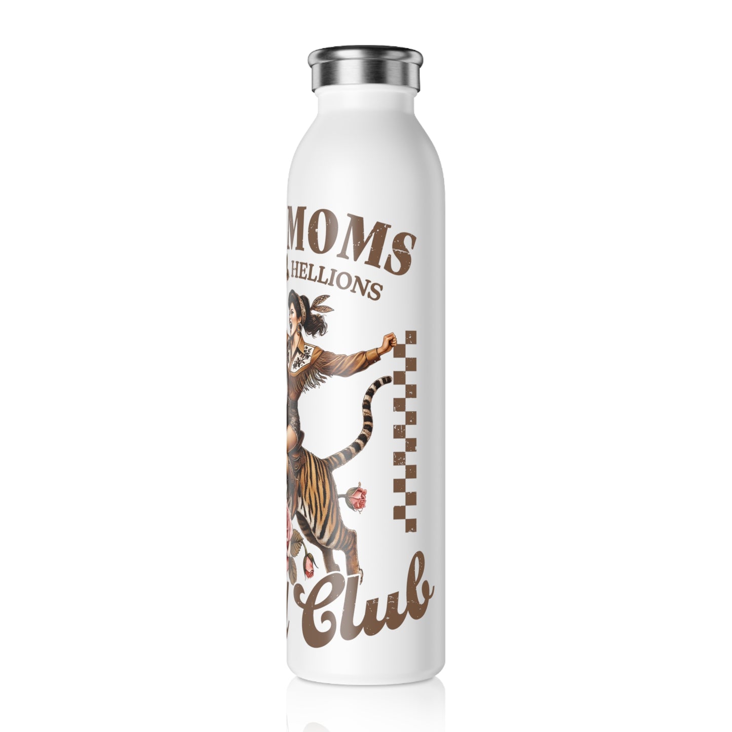 Feral Mom Slim Water Bottle - Stylish & Functional Hydro Flask for Active Moms - GULLYDESIGN