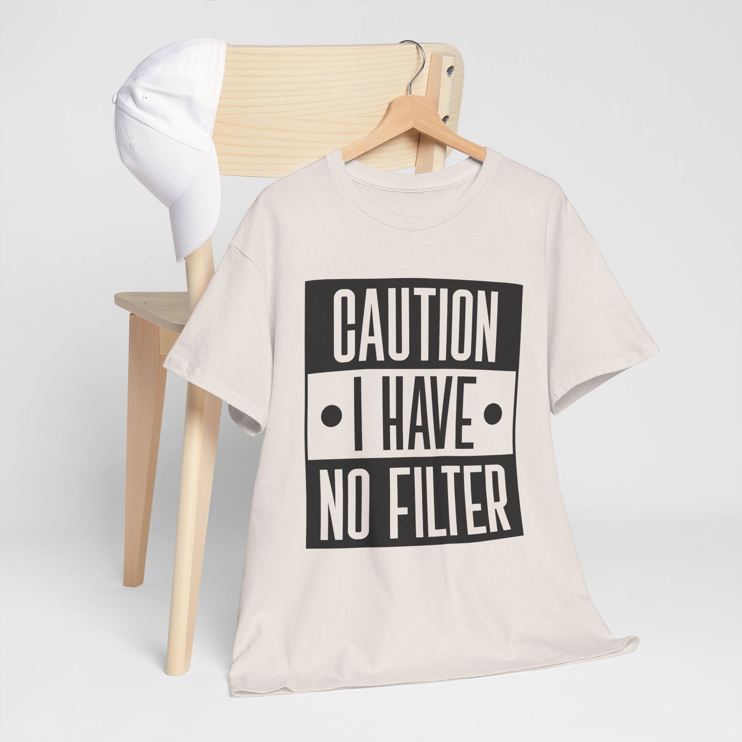 Caution I Have No Filter Unisex Heavy Cotton Tee