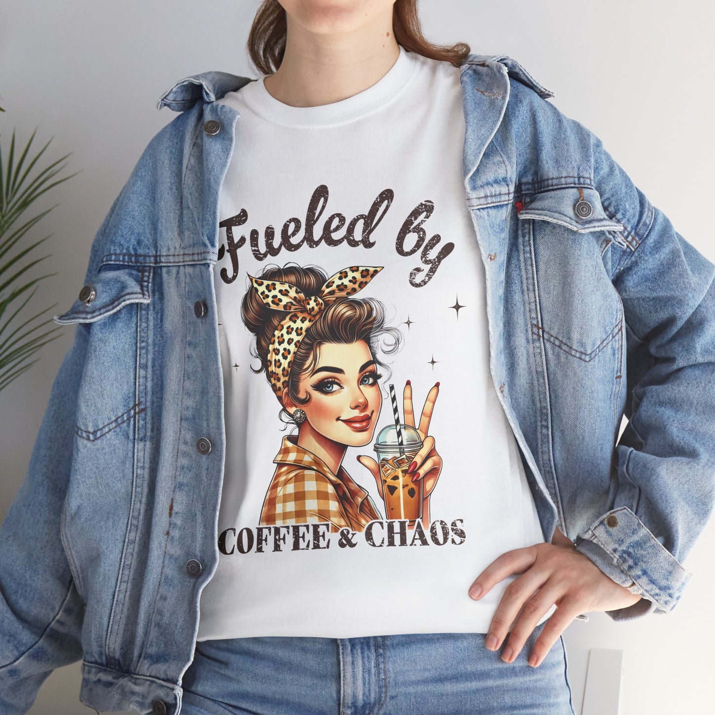 Fueled by Coffee & Chaos Unisex Tee - Fun Graphic Shirt for Coffee Lovers