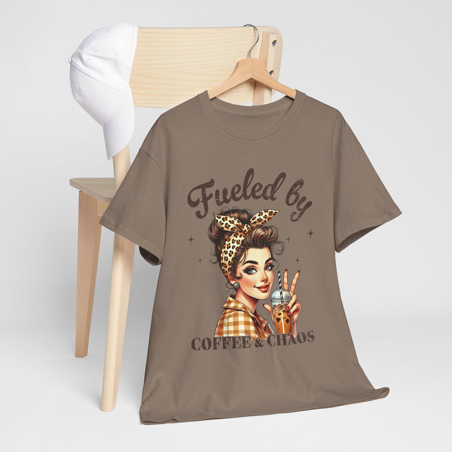Fueled by Coffee & Chaos Unisex Tee - Fun Graphic Shirt for Coffee Lovers