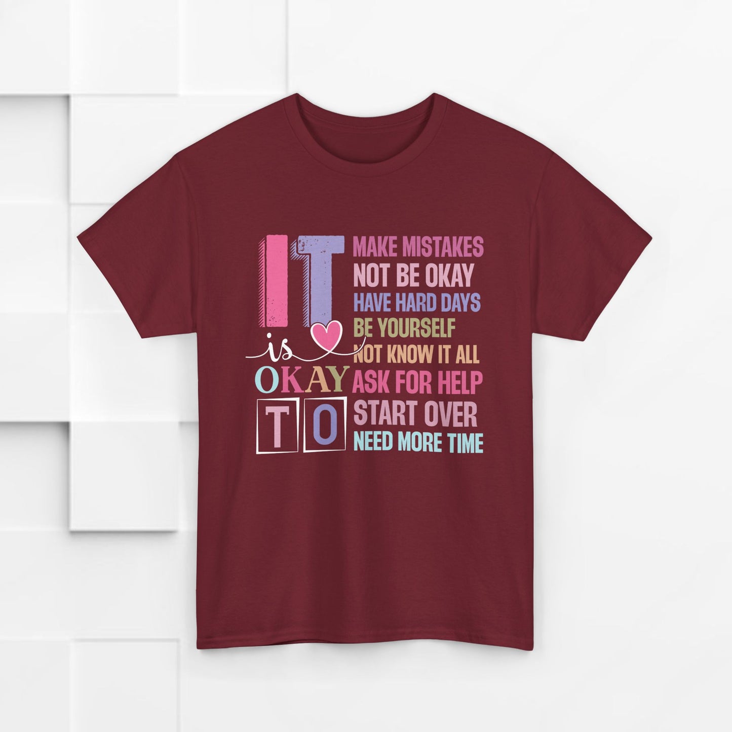 Inspirational Unisex Heavy Cotton Tee – Embrace Mistakes & Start Over