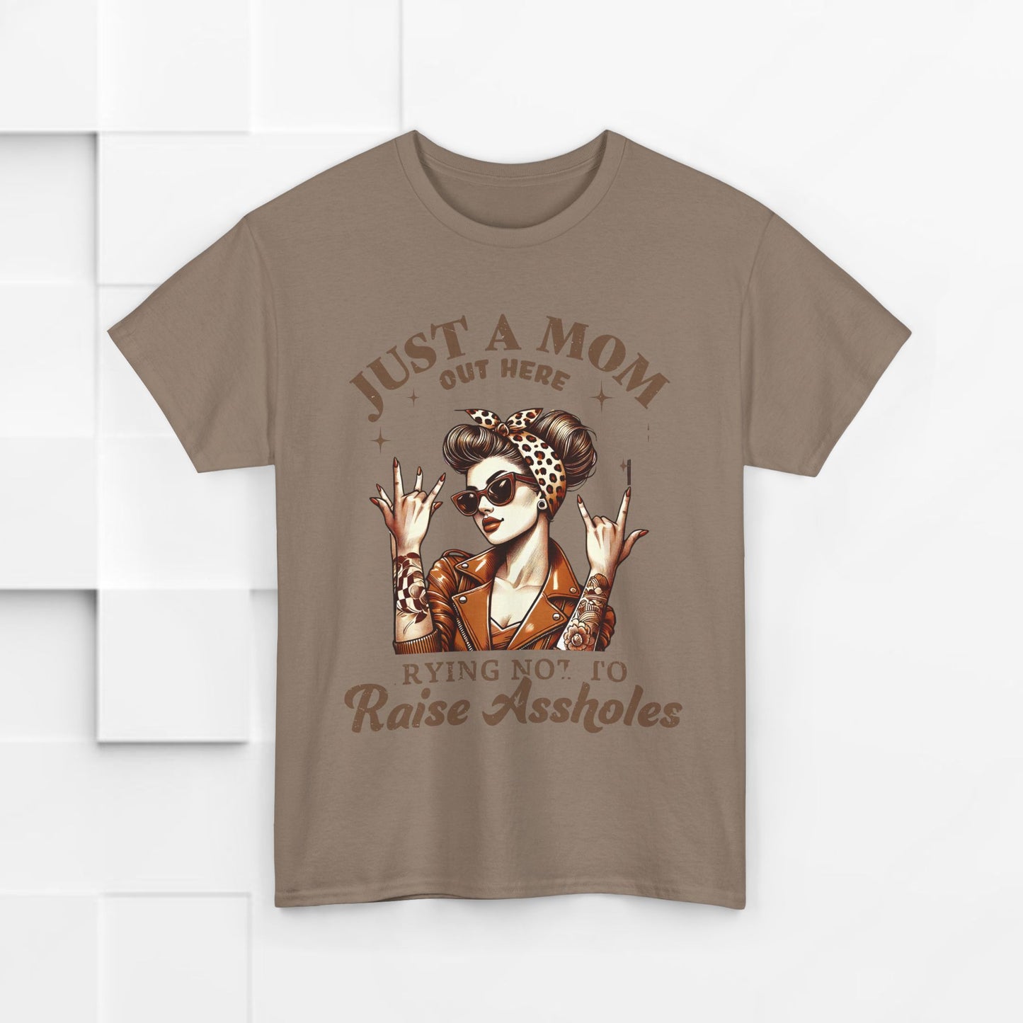 Just a Mom Heavy Cotton Tee - Funny Mom Shirt