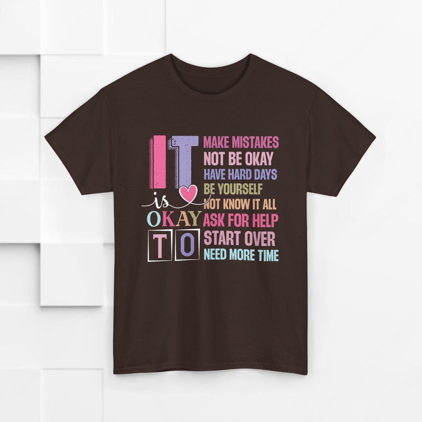 Inspirational Unisex Heavy Cotton Tee – Embrace Mistakes & Start Over
