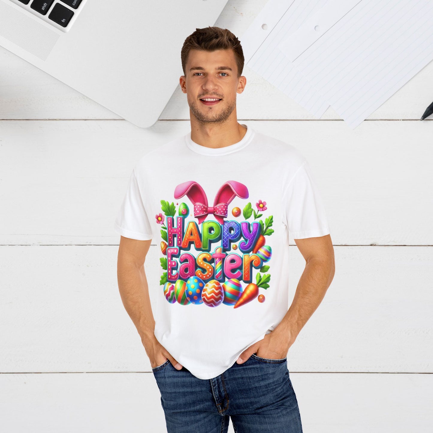 Happy Easter Unisex Garment-Dyed T-Shirt