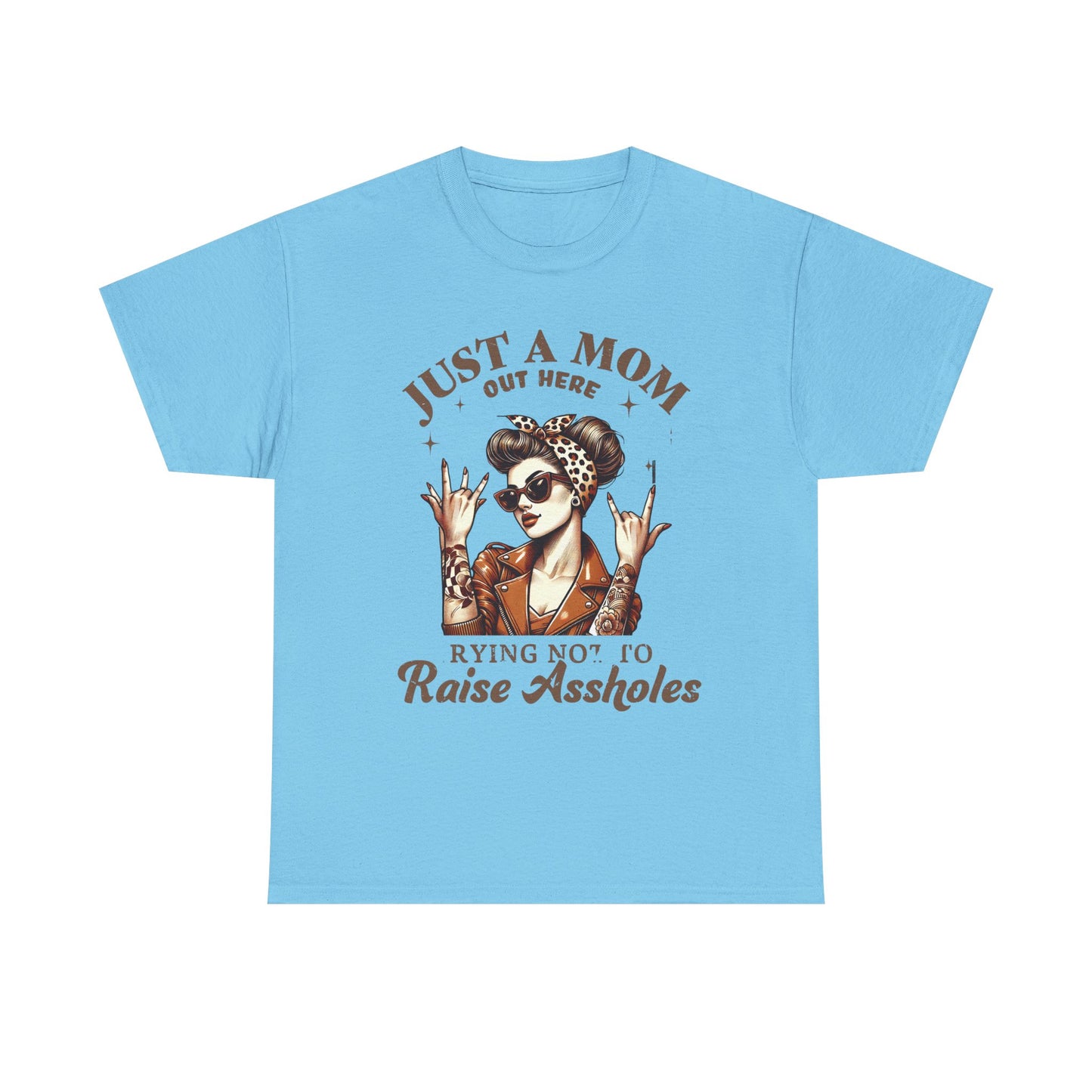 Just a Mom Heavy Cotton Tee - Funny Mom Shirt