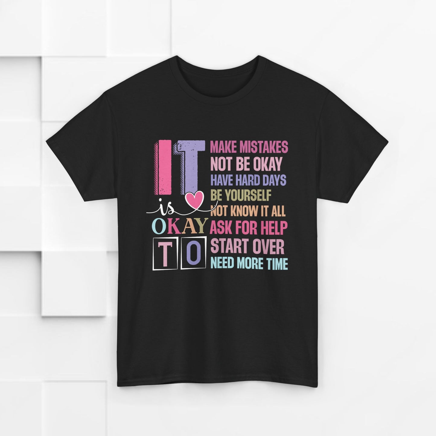 Inspirational Unisex Heavy Cotton Tee – Embrace Mistakes & Start Over