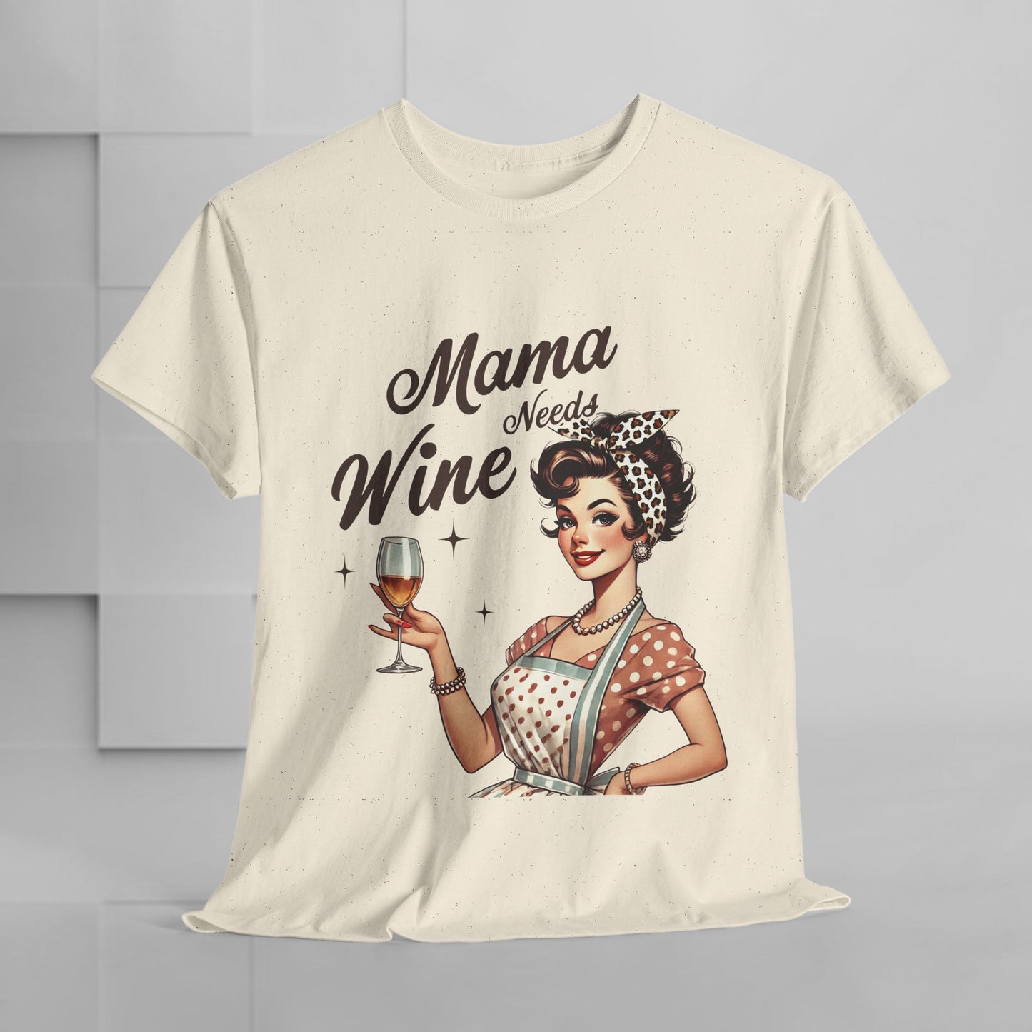 Mama Needs Wine Unisex Heavy Cotton Tee - Fun and Playful Gift for Wine Lovers