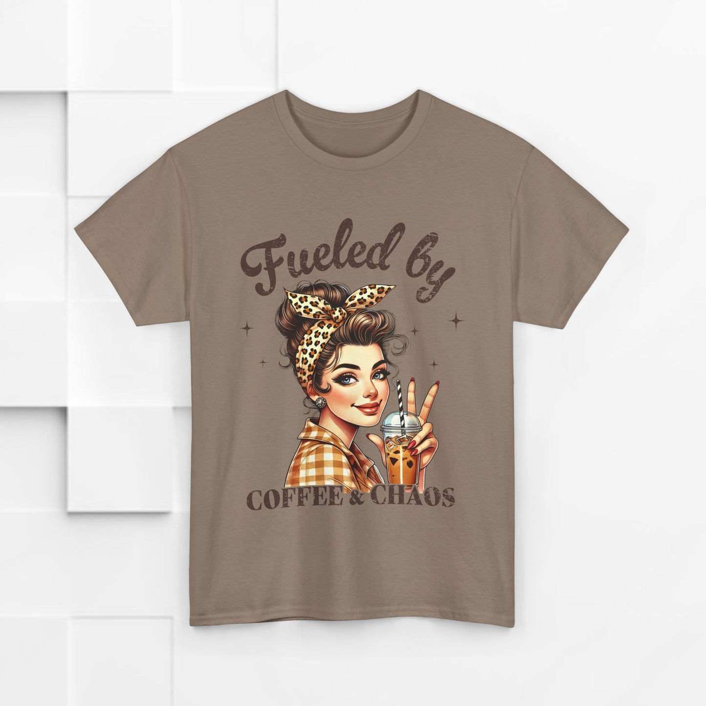 Fueled by Coffee & Chaos Unisex Tee - Fun Graphic Shirt for Coffee Lovers