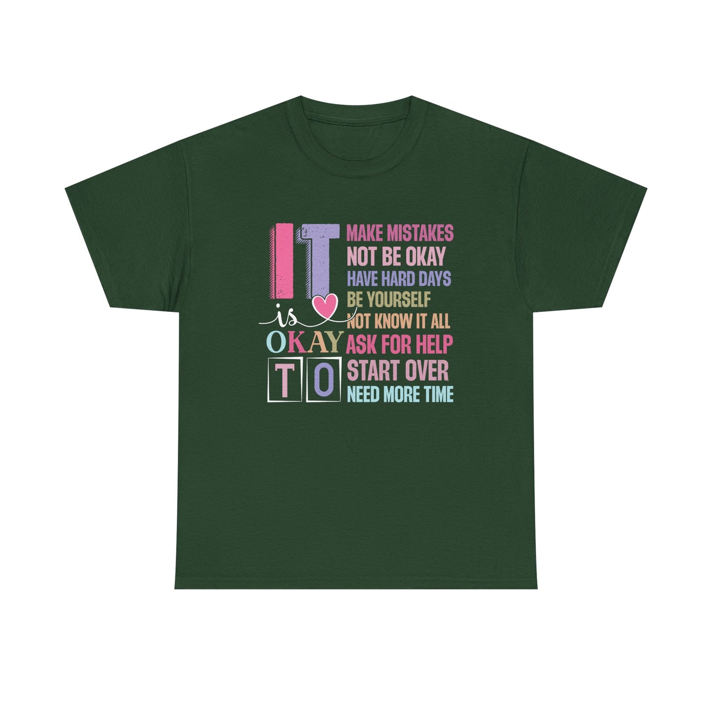 Inspirational Unisex Heavy Cotton Tee – Embrace Mistakes & Start Over
