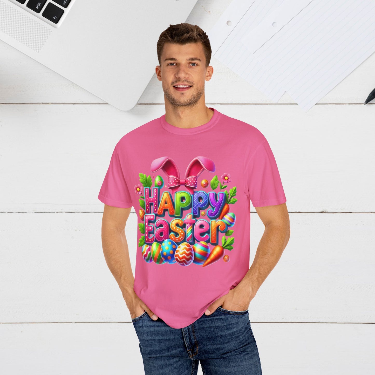 Happy Easter Unisex Garment-Dyed T-Shirt