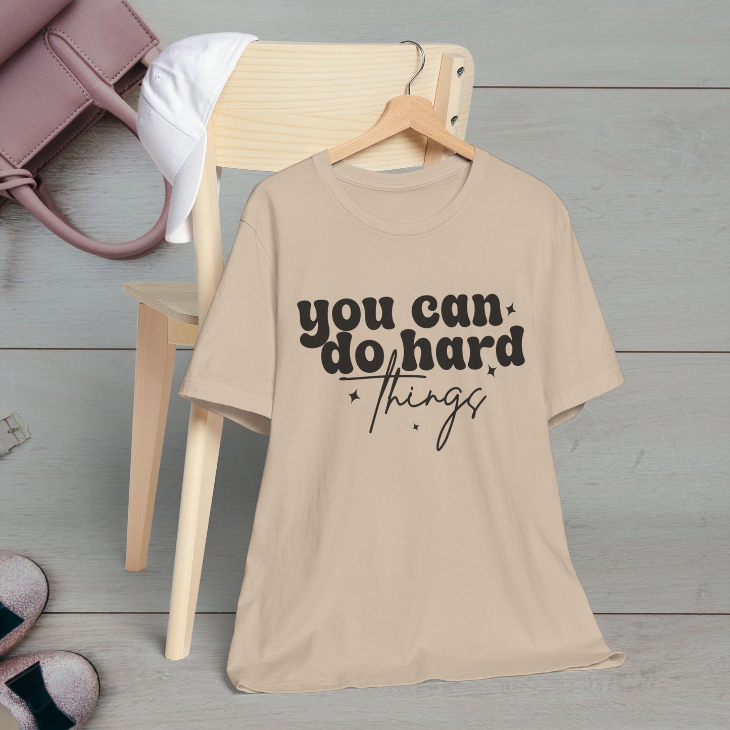 Motivational Quote Tee - "You Can Do Hard Things"