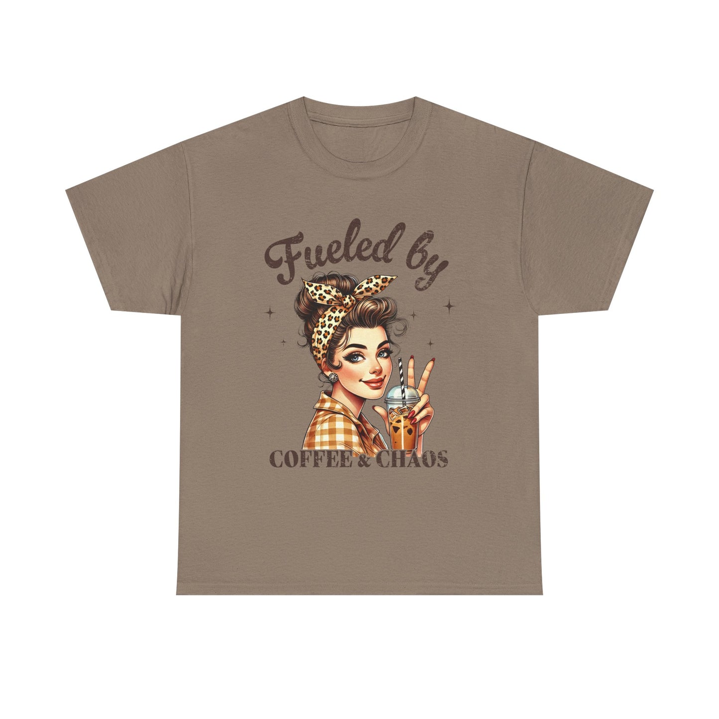 Fueled by Coffee & Chaos Unisex Tee - Fun Graphic Shirt for Coffee Lovers