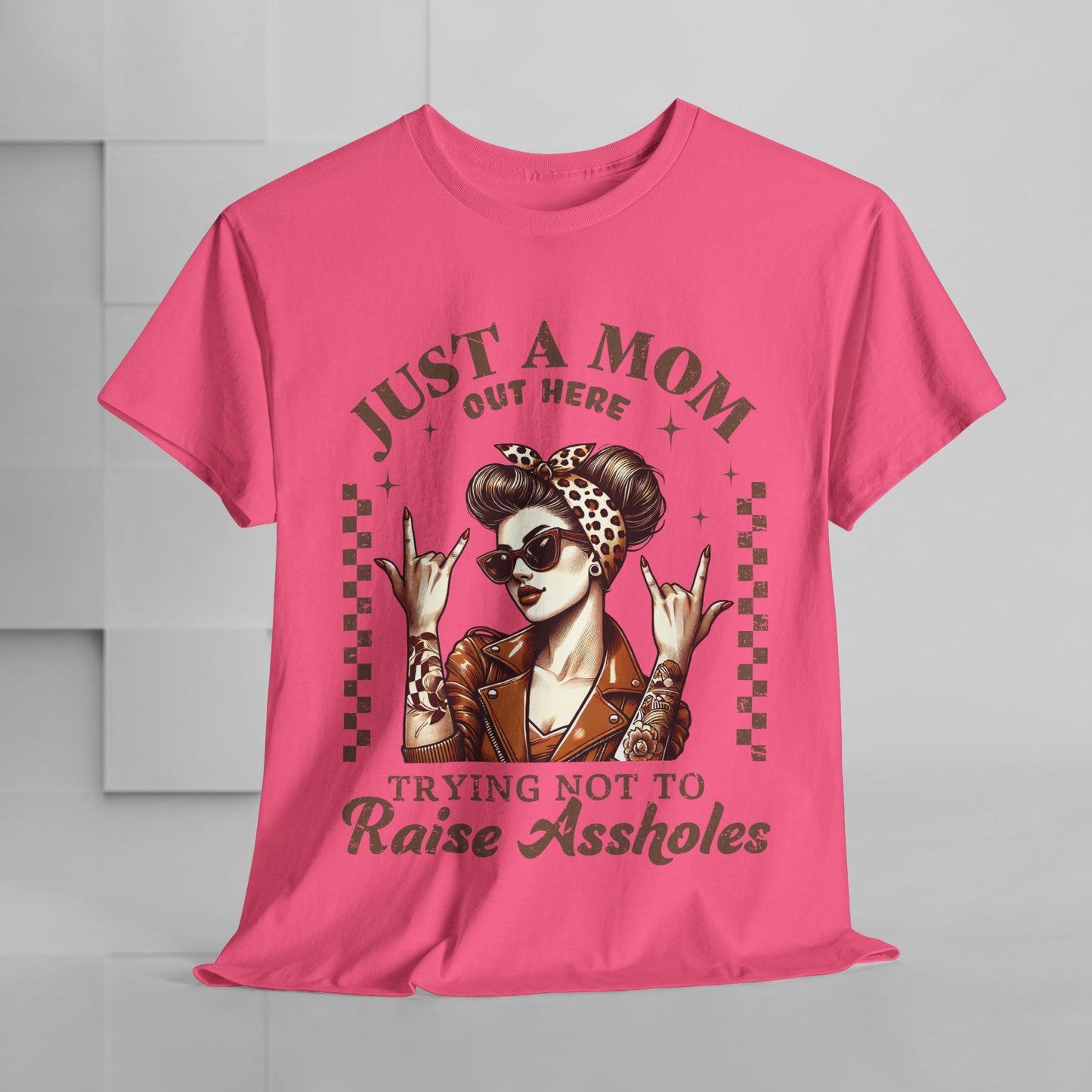 Just a Mom Unisex Heavy Cotton Tee - Funny Mom Shirt for Mother's Day