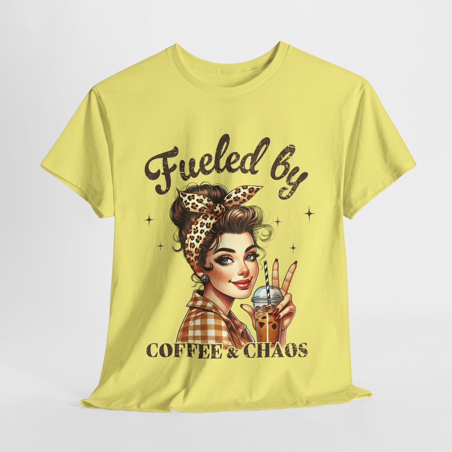 Fueled by Coffee & Chaos Unisex Heavy Cotton Tee