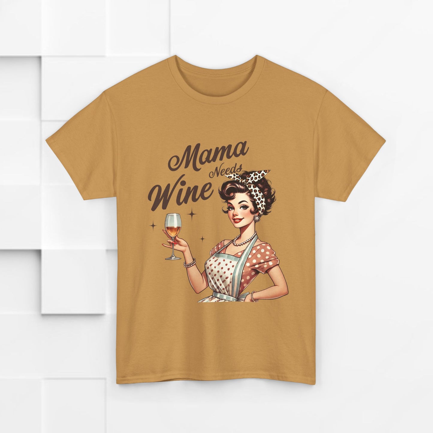 Mama Needs Wine Unisex Heavy Cotton Tee - Fun and Playful Gift for Wine Lovers