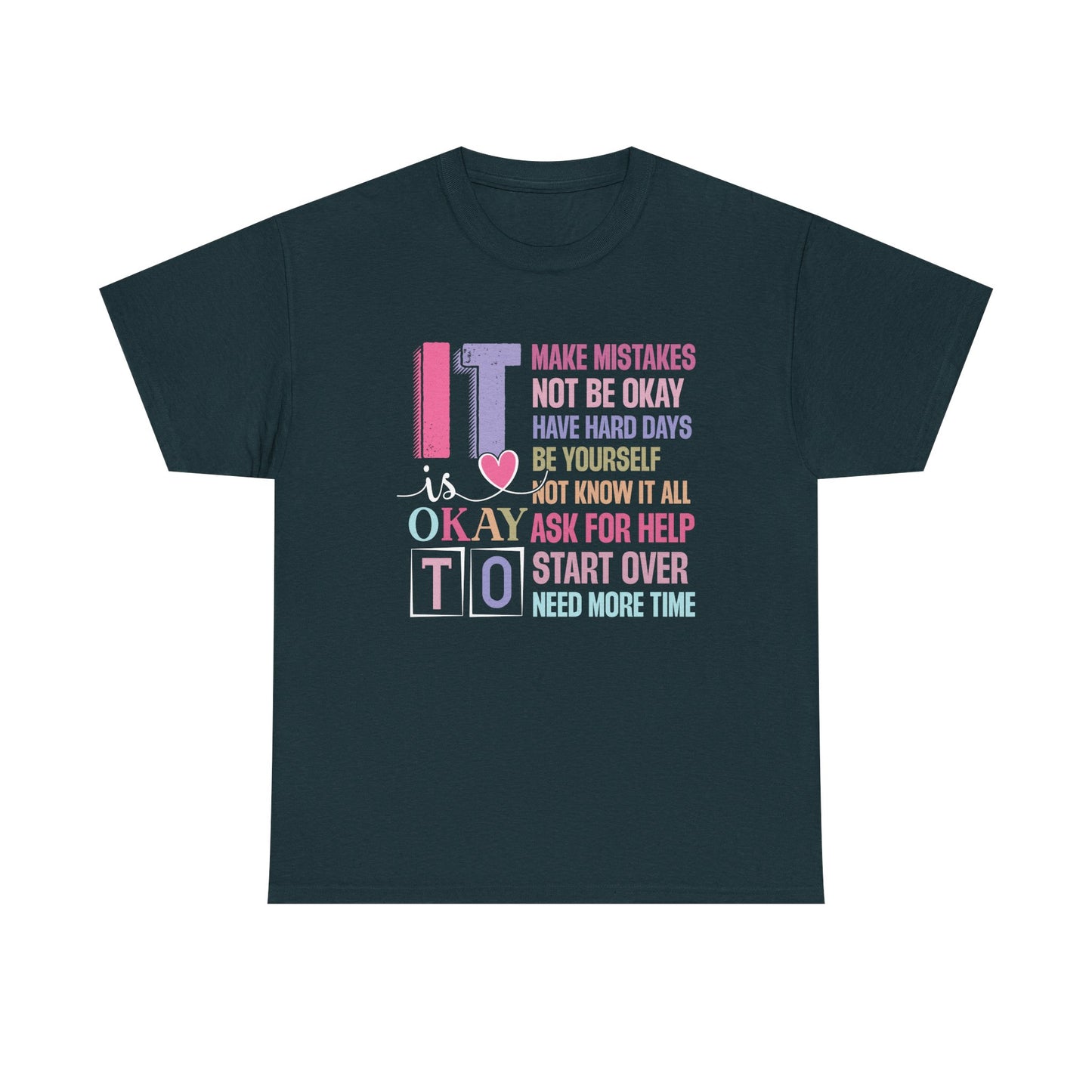 Inspirational Unisex Heavy Cotton Tee – Embrace Mistakes & Start Over