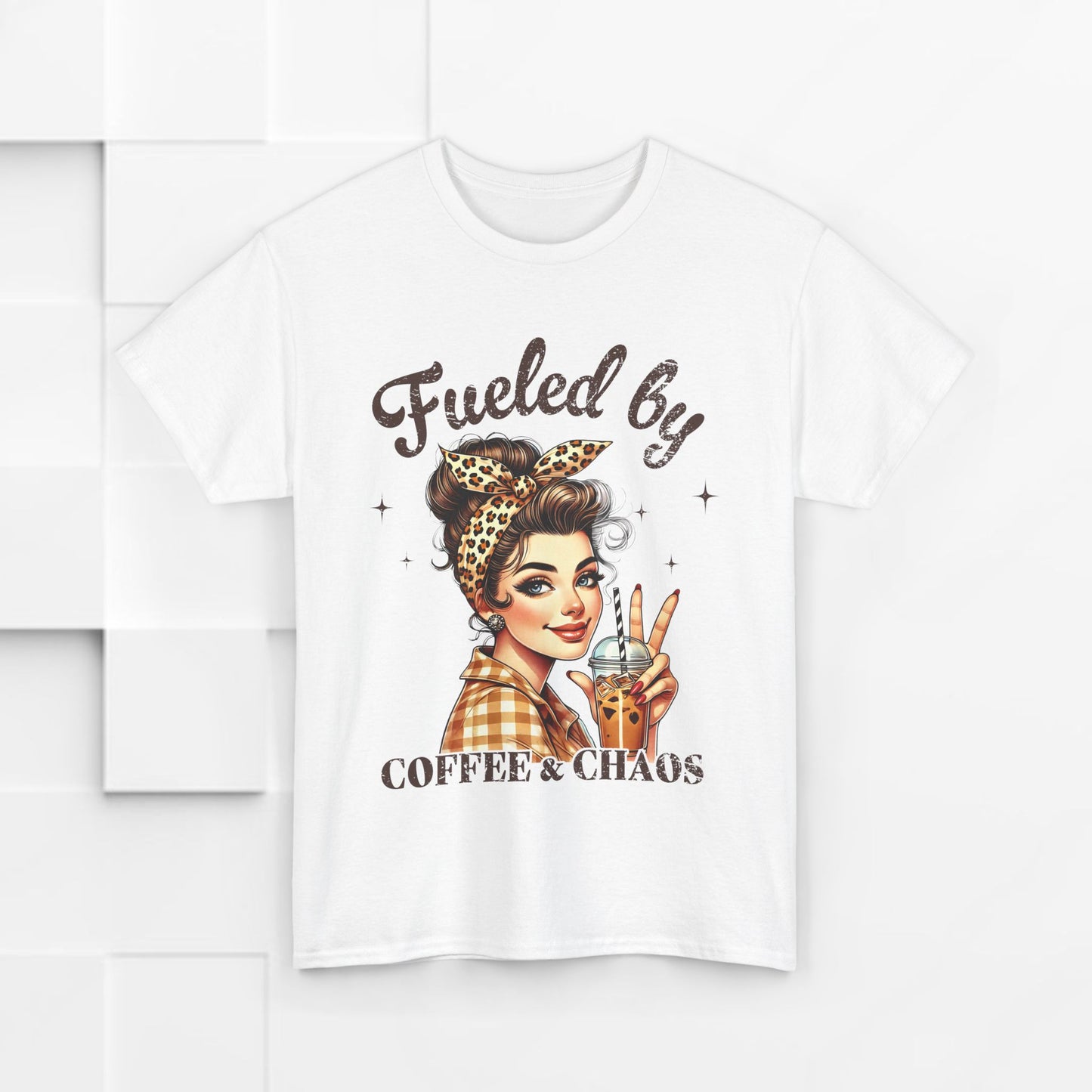 Fueled by Coffee & Chaos Unisex Heavy Cotton Tee