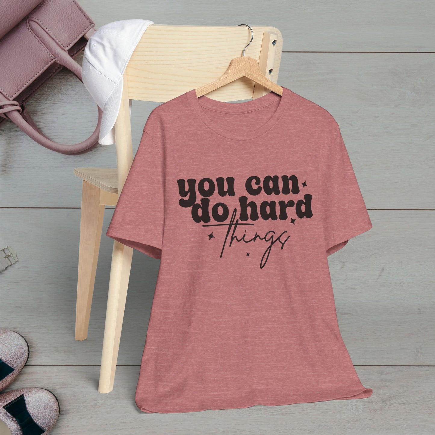 Motivational Quote Tee - "You Can Do Hard Things"