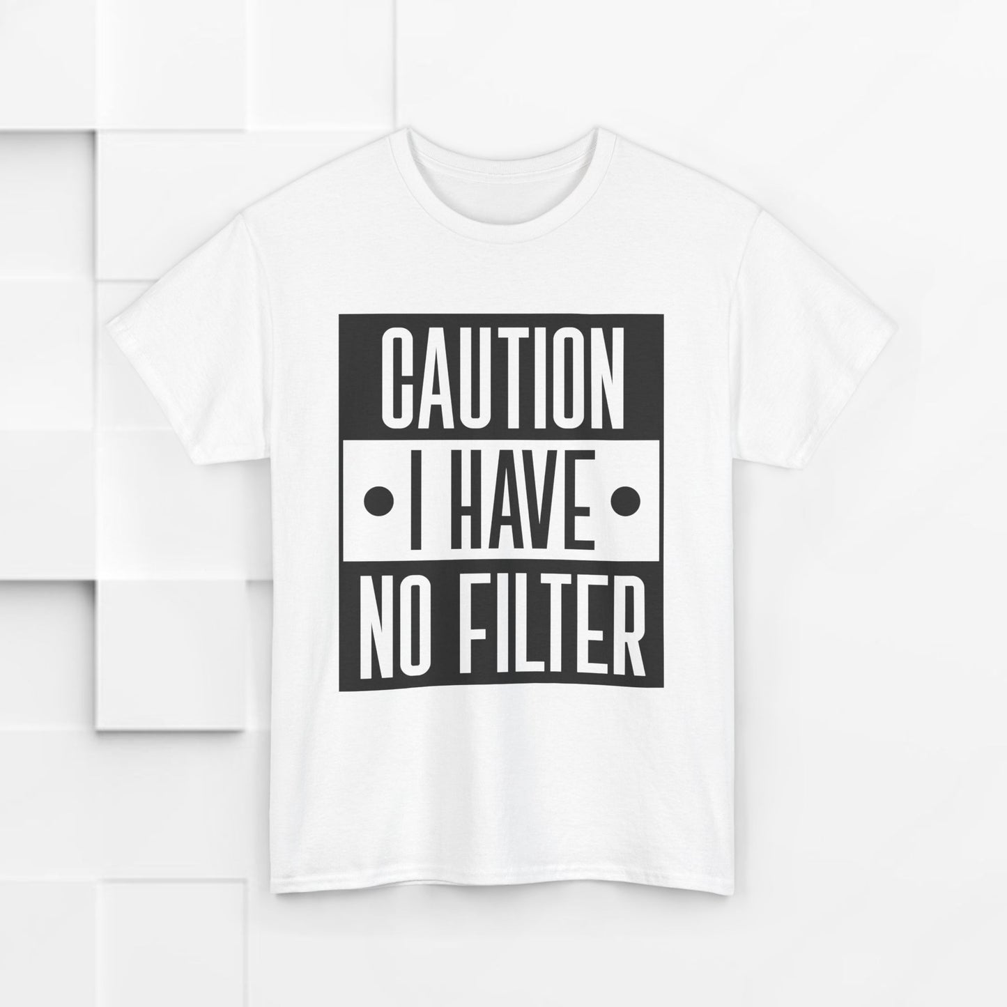 Caution I Have No Filter Unisex Heavy Cotton Tee