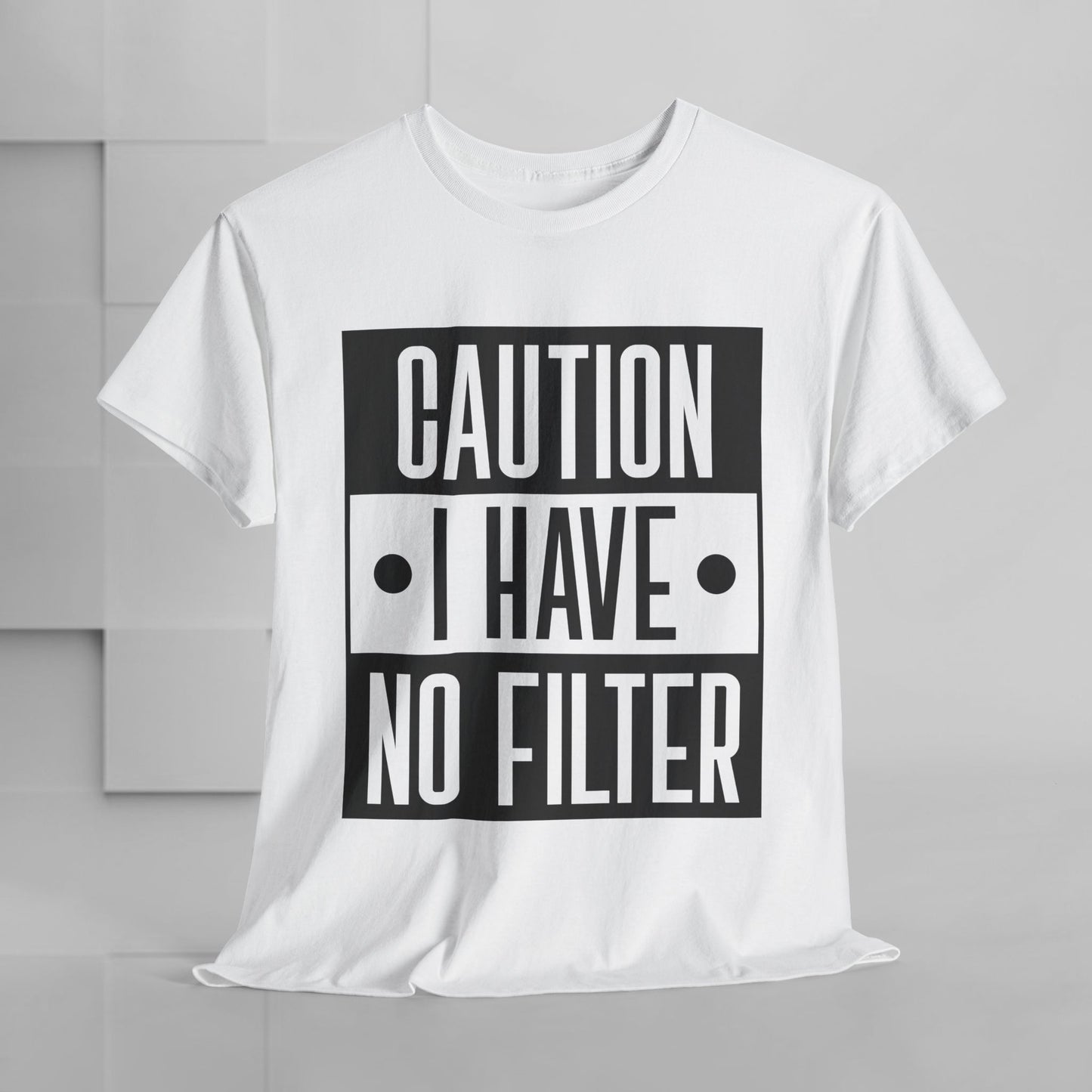 Caution I Have No Filter Unisex Heavy Cotton Tee