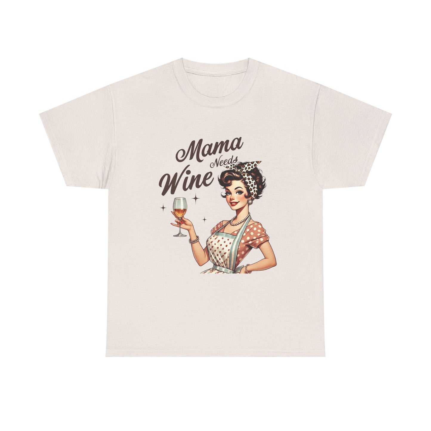 Mama Needs Wine Unisex Heavy Cotton Tee - Fun and Playful Gift for Wine Lovers