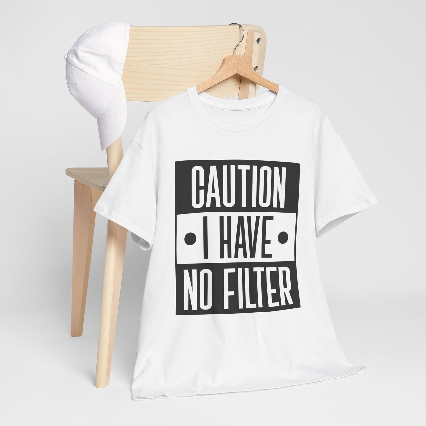 Caution I Have No Filter Unisex Heavy Cotton Tee