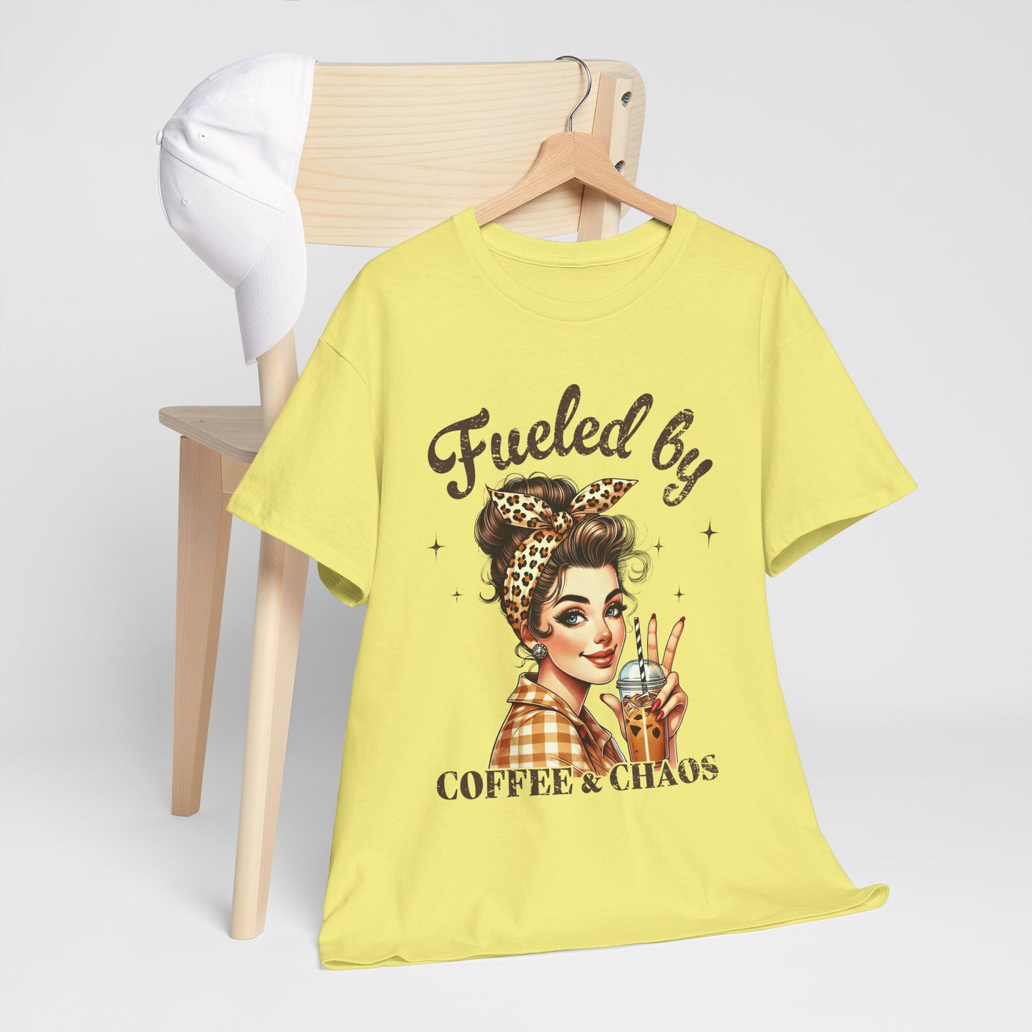 Fueled by Coffee & Chaos Unisex Heavy Cotton Tee