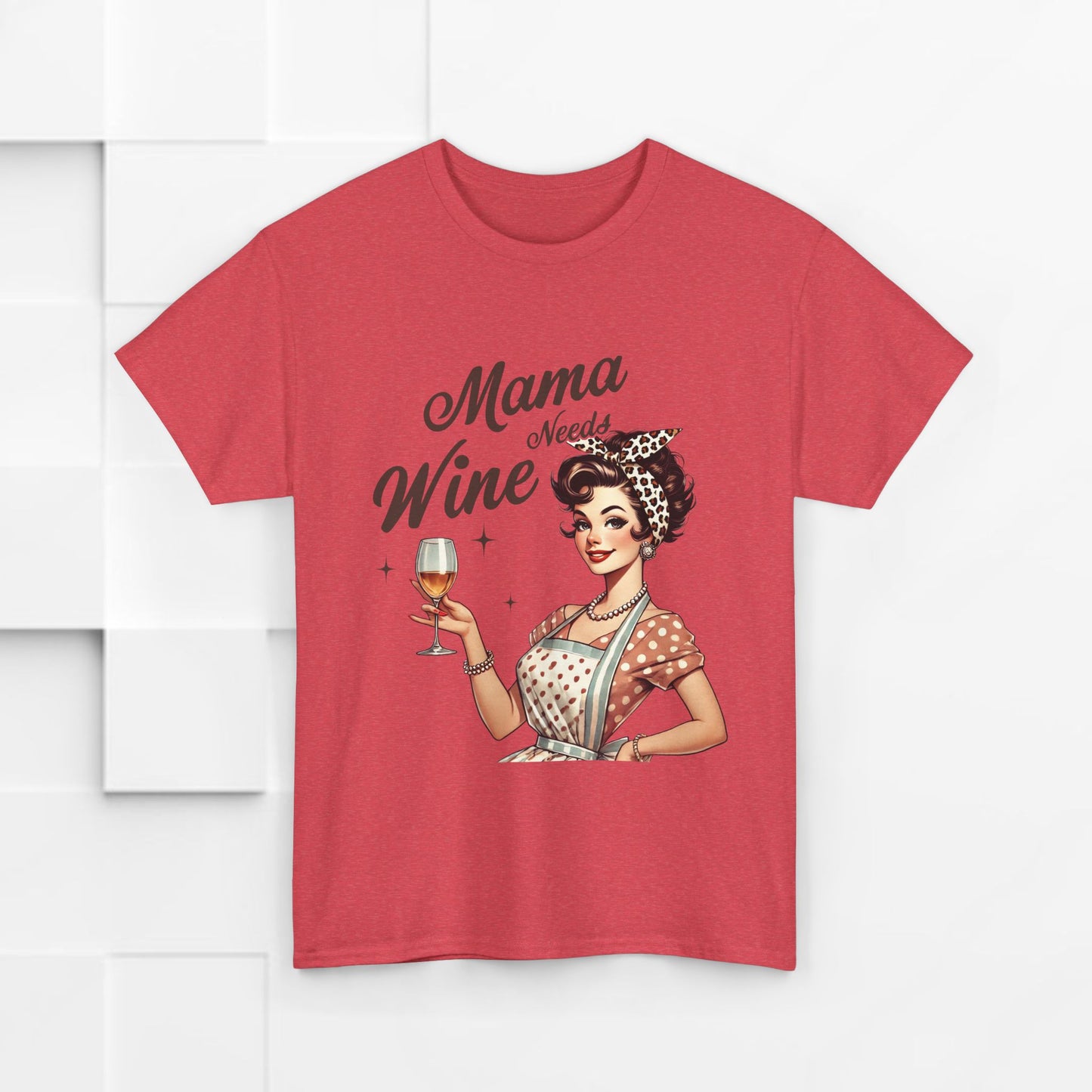 Mama Needs Wine Unisex Heavy Cotton Tee - Fun and Playful Gift for Wine Lovers