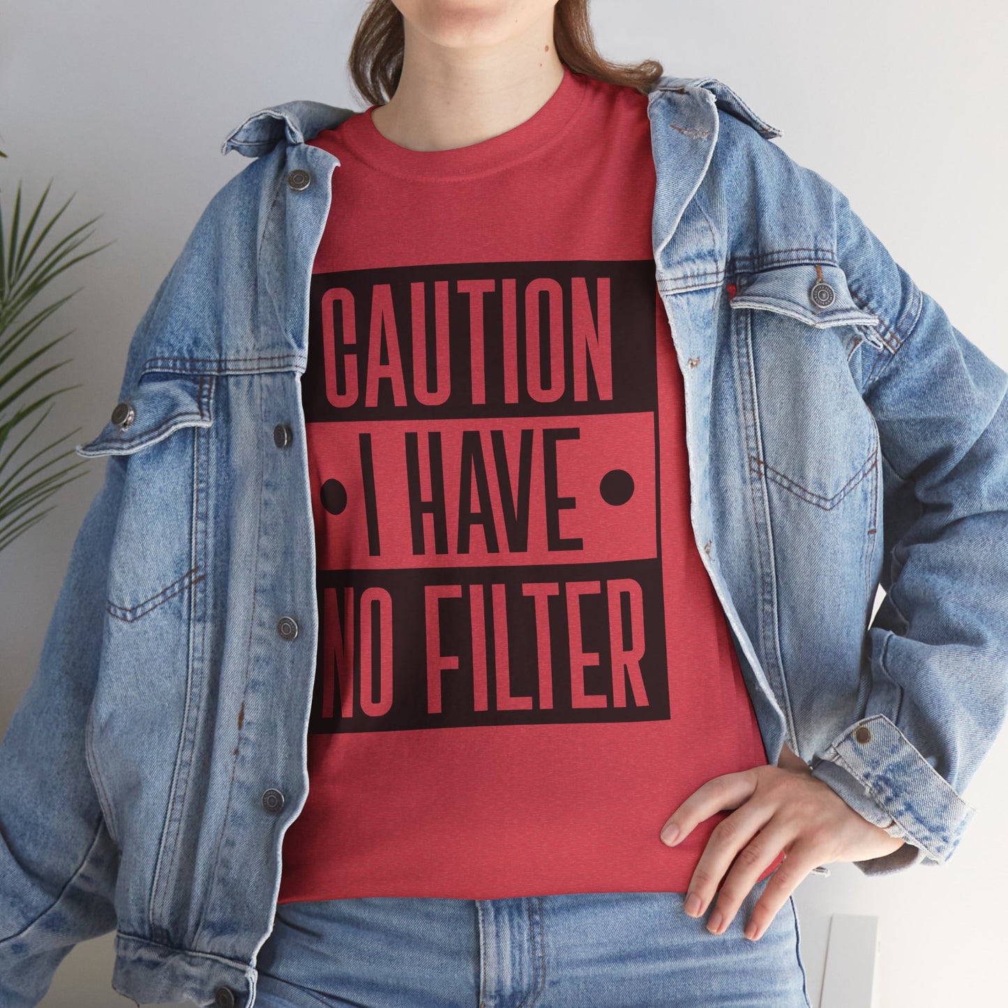 Caution I Have No Filter Unisex Heavy Cotton Tee