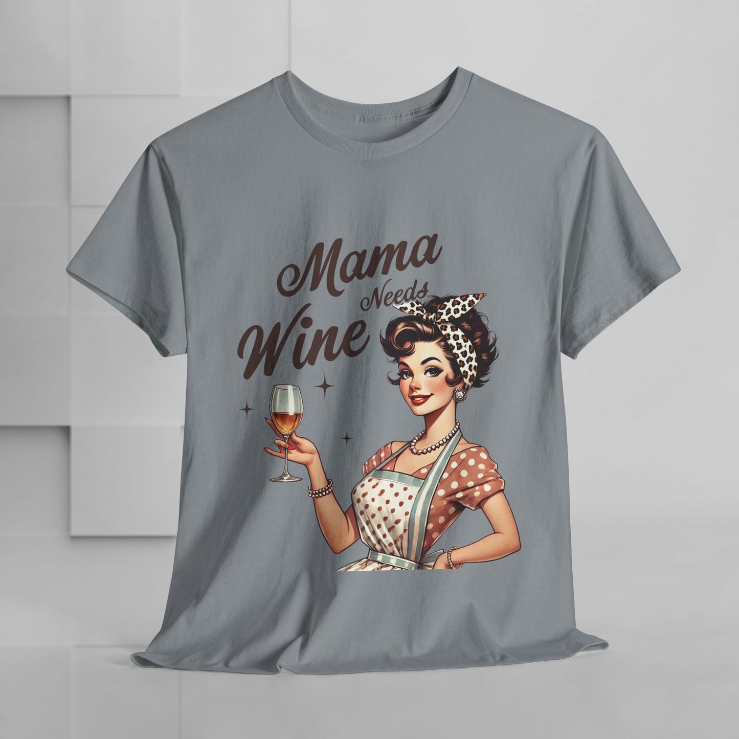 Mama Needs Wine Unisex Heavy Cotton Tee - Fun and Playful Gift for Wine Lovers