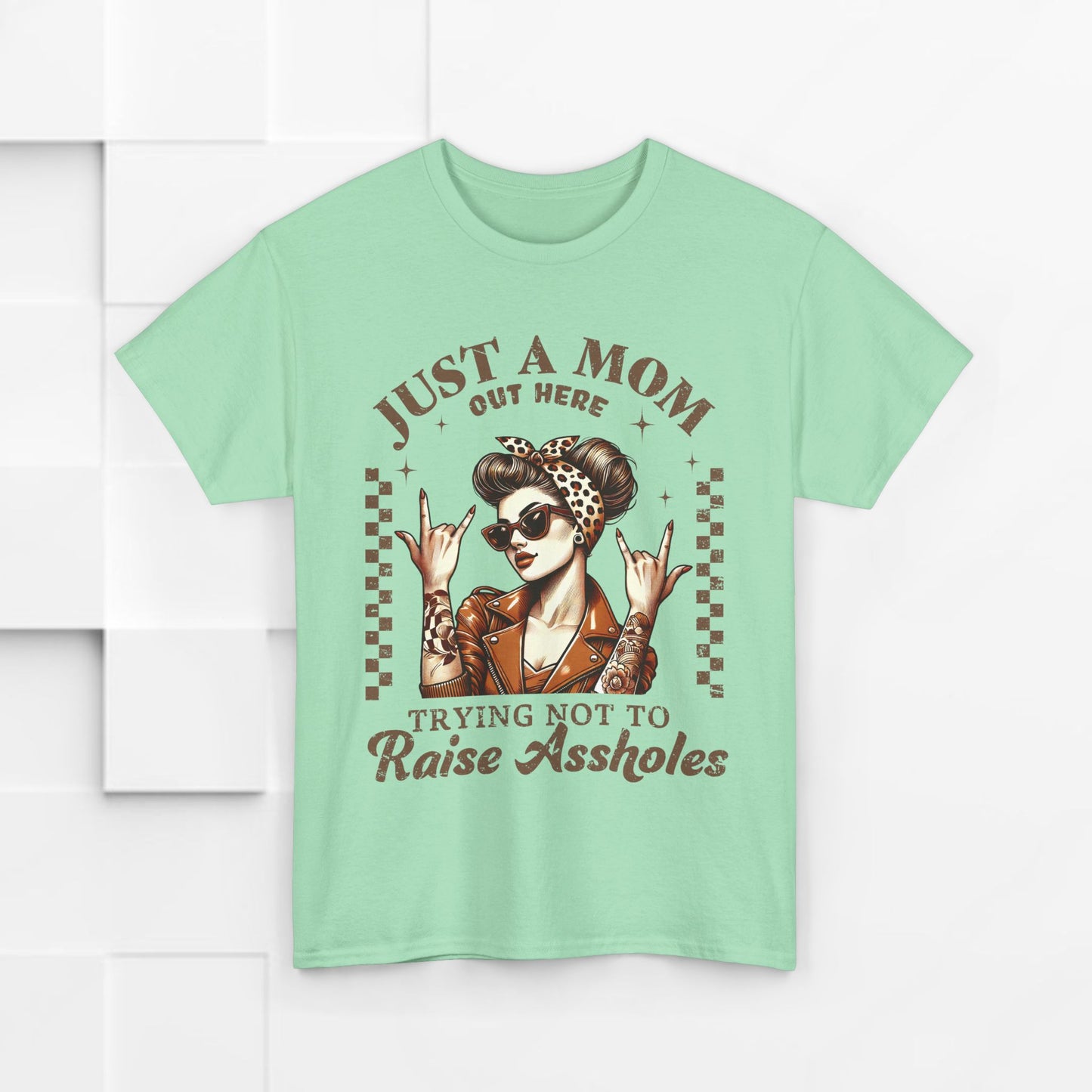 Just a Mom Unisex Heavy Cotton Tee - Funny Mom Shirt for Mother's Day