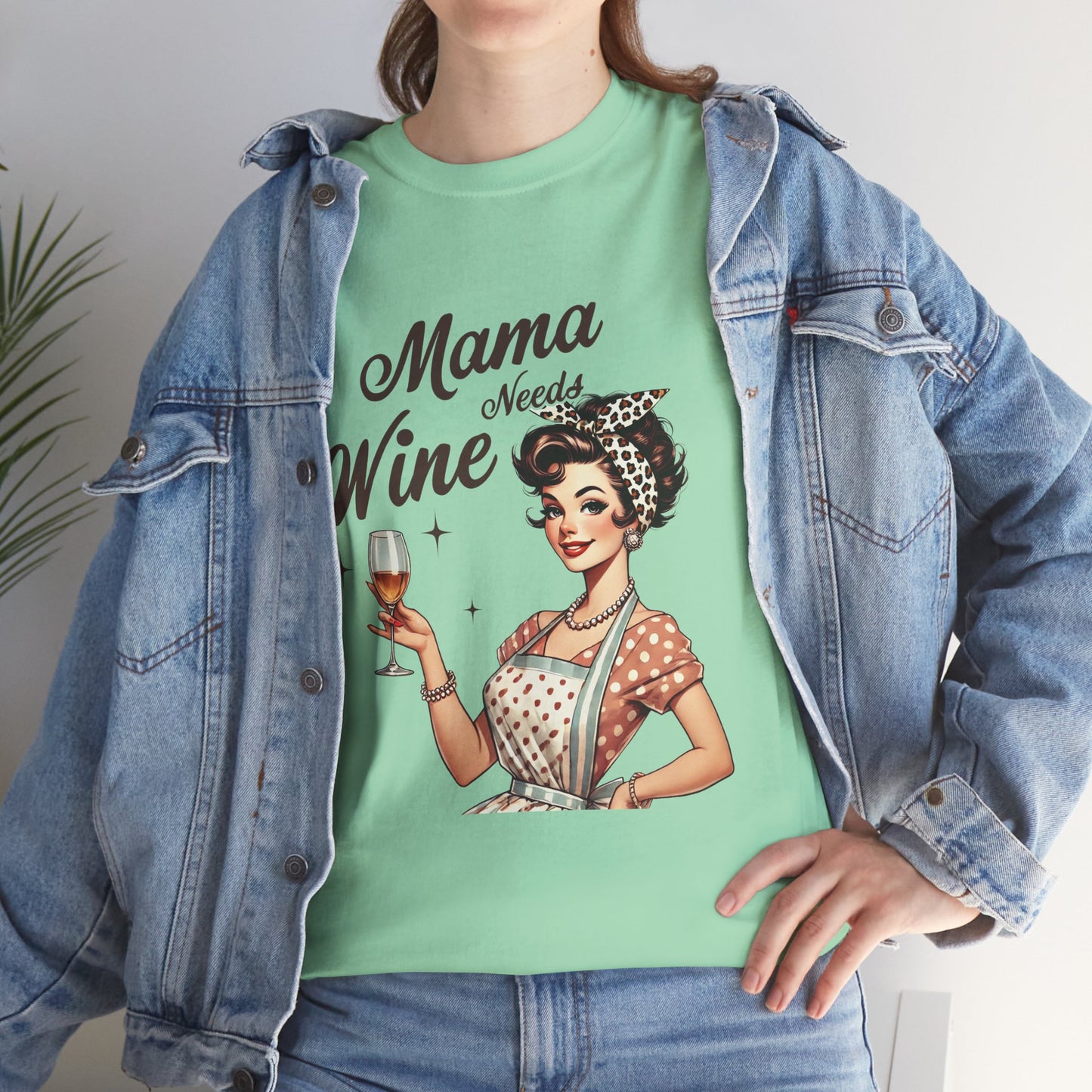 Mama Needs Wine Unisex Heavy Cotton Tee - Fun and Playful Gift for Wine Lovers