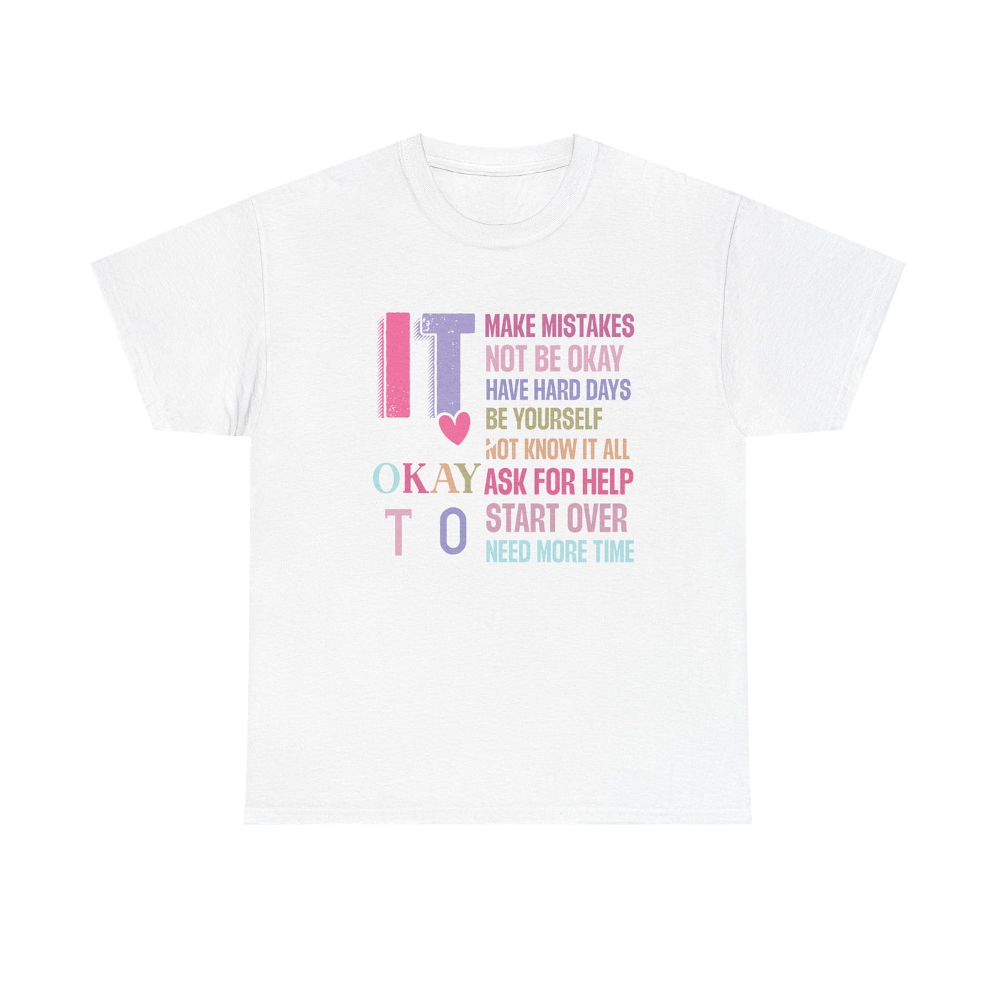 Inspirational Unisex Heavy Cotton Tee – Embrace Mistakes & Start Over