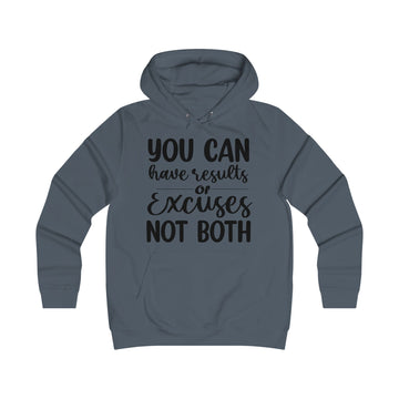 Results & Excuses Girlie College Hoodie - GULLYDESIGN