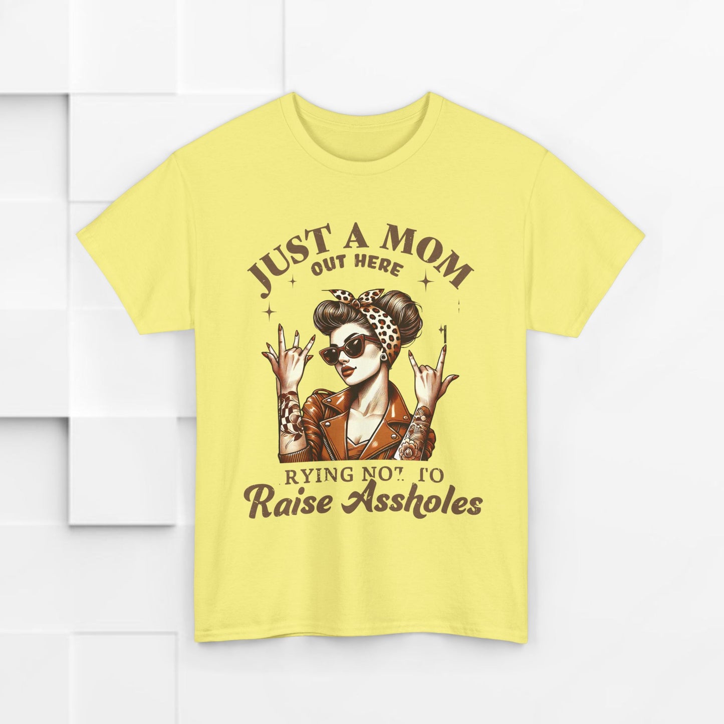 Just a Mom Heavy Cotton Tee - Funny Mom Shirt