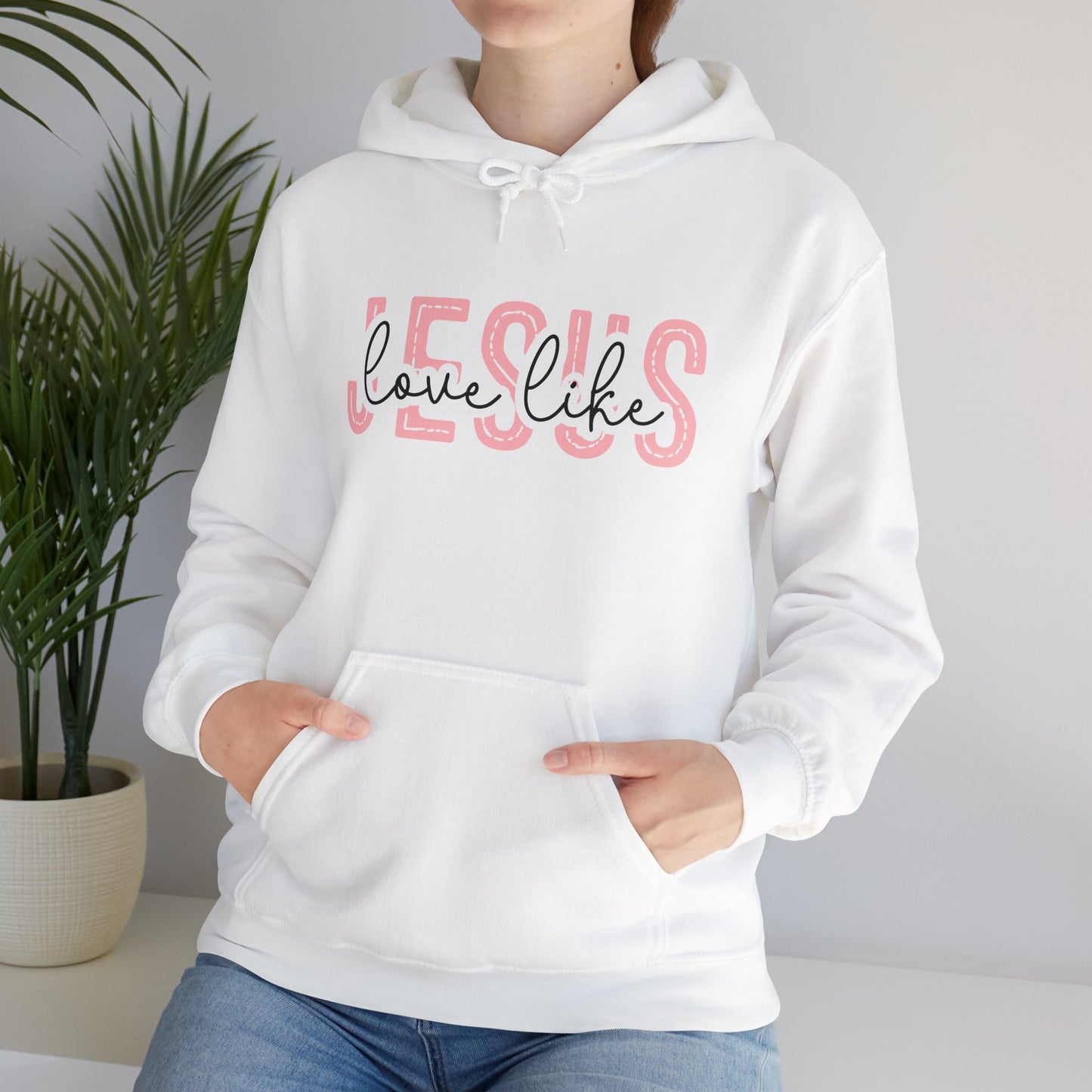 Inspirational Jesus Sweatshirt – Unisex Heavy Blend™ Hoodie with 'Love Like' Design