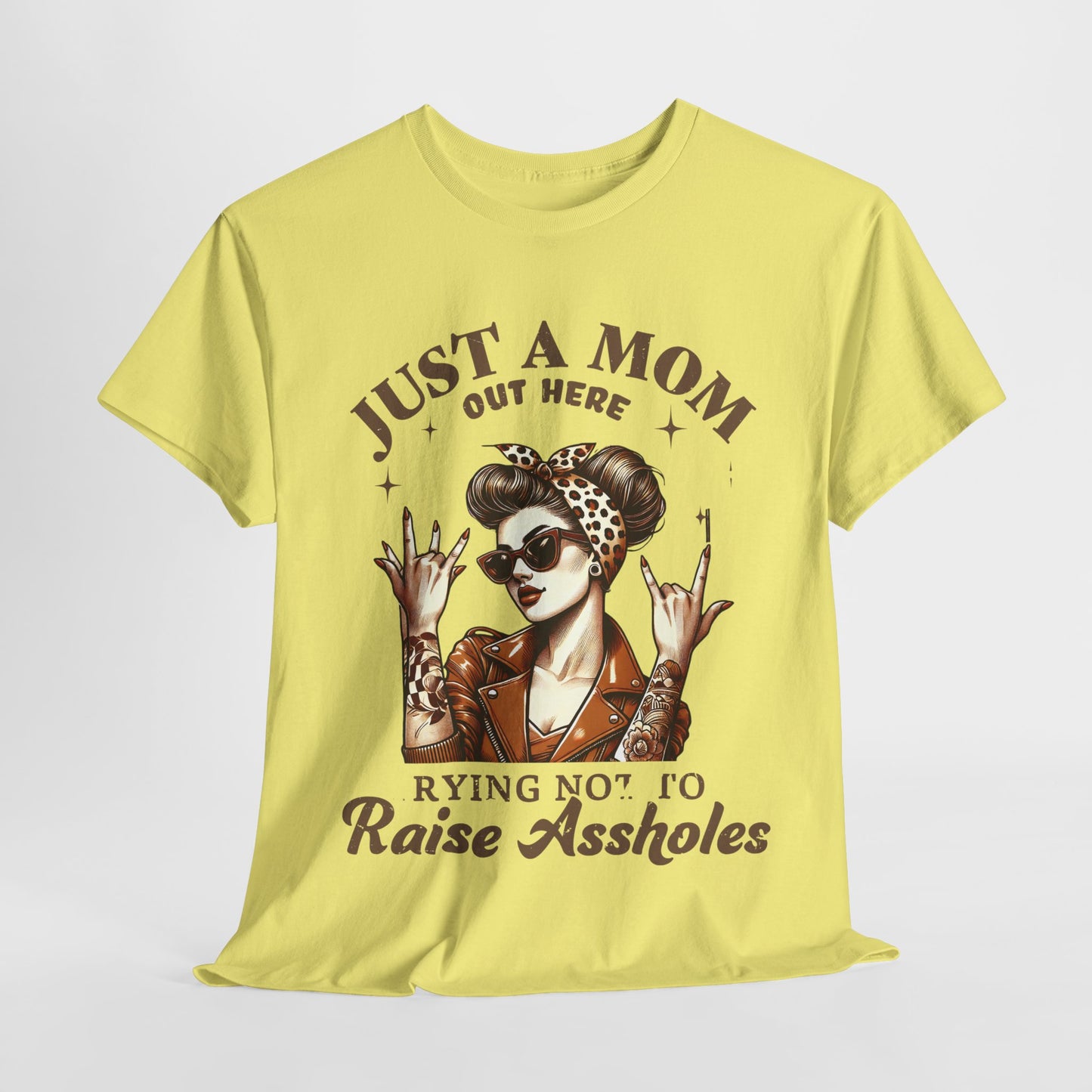 Just a Mom Heavy Cotton Tee - Funny Mom Shirt