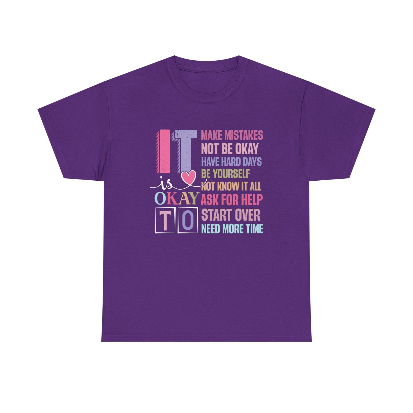 Inspirational Unisex Heavy Cotton Tee – Embrace Mistakes & Start Over