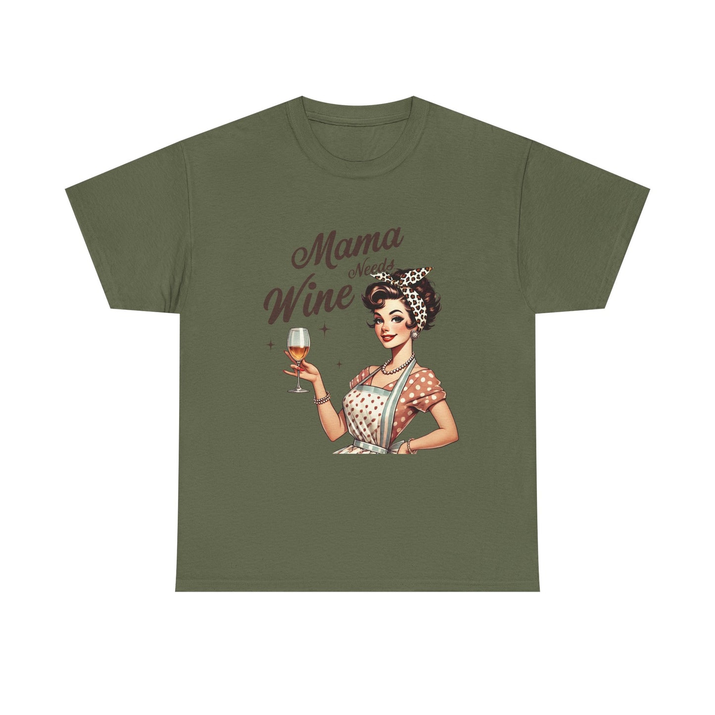 Mama Needs Wine Unisex Heavy Cotton Tee - Fun and Playful Gift for Wine Lovers