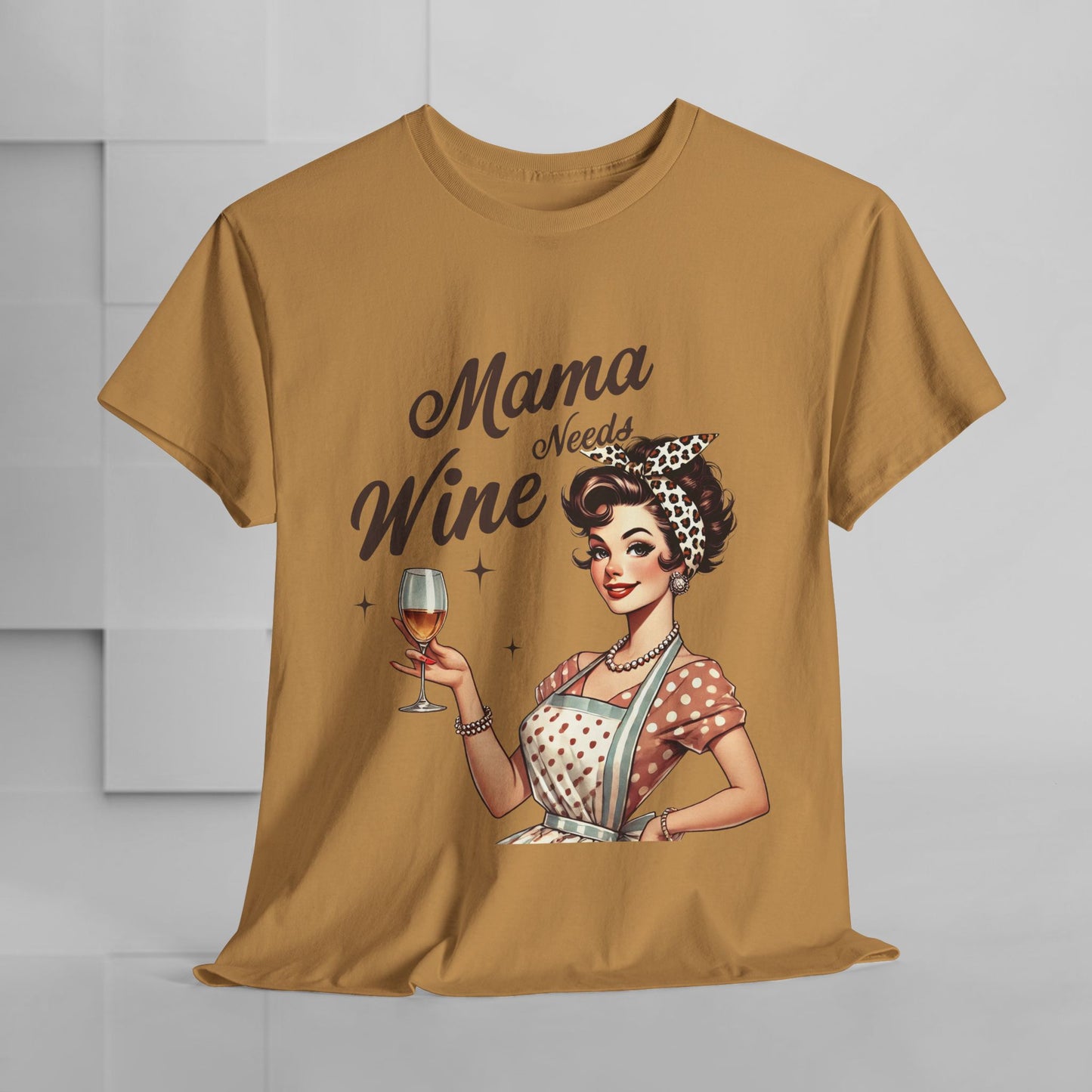 Mama Needs Wine Unisex Heavy Cotton Tee - Fun and Playful Gift for Wine Lovers