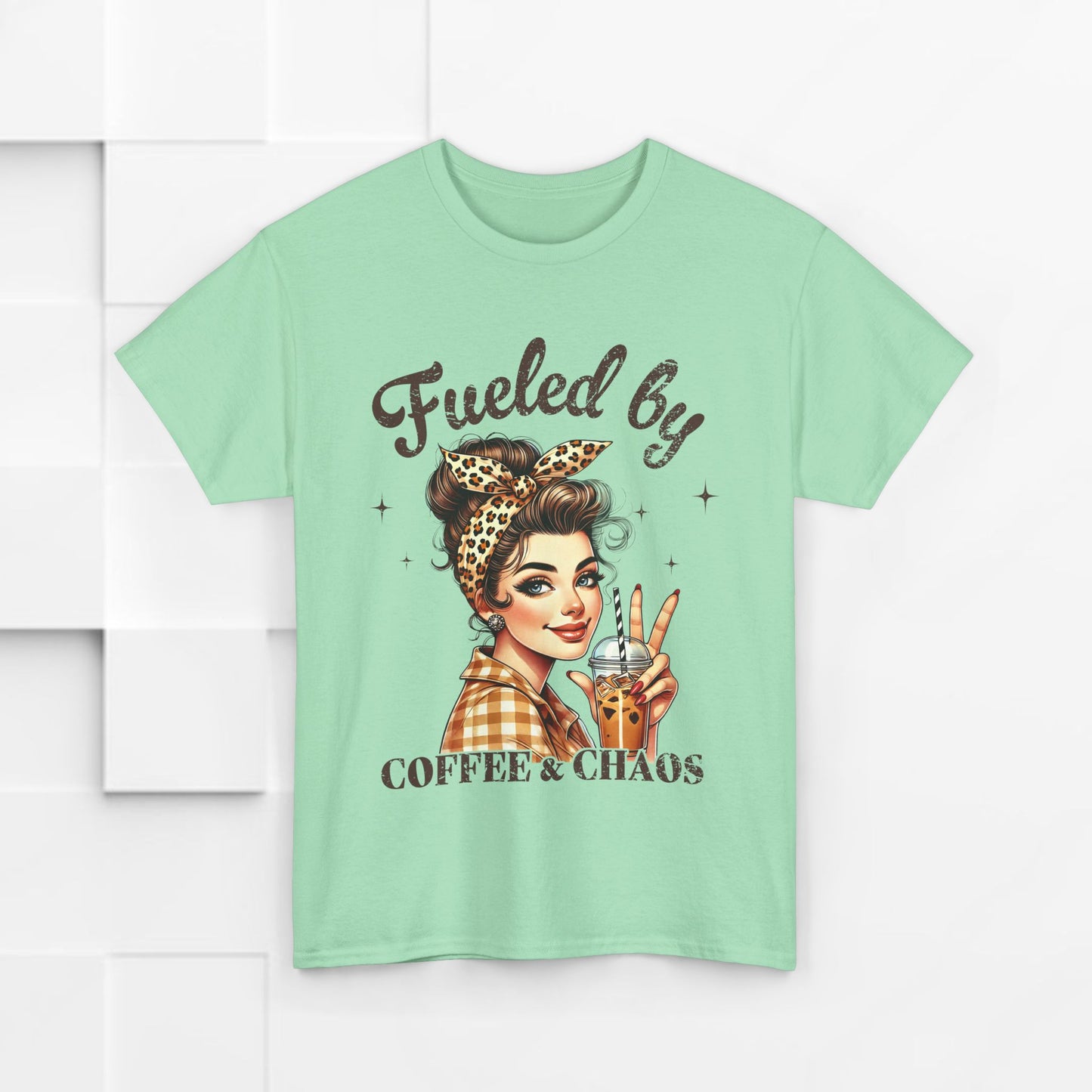 Fueled by Coffee & Chaos Unisex Heavy Cotton Tee