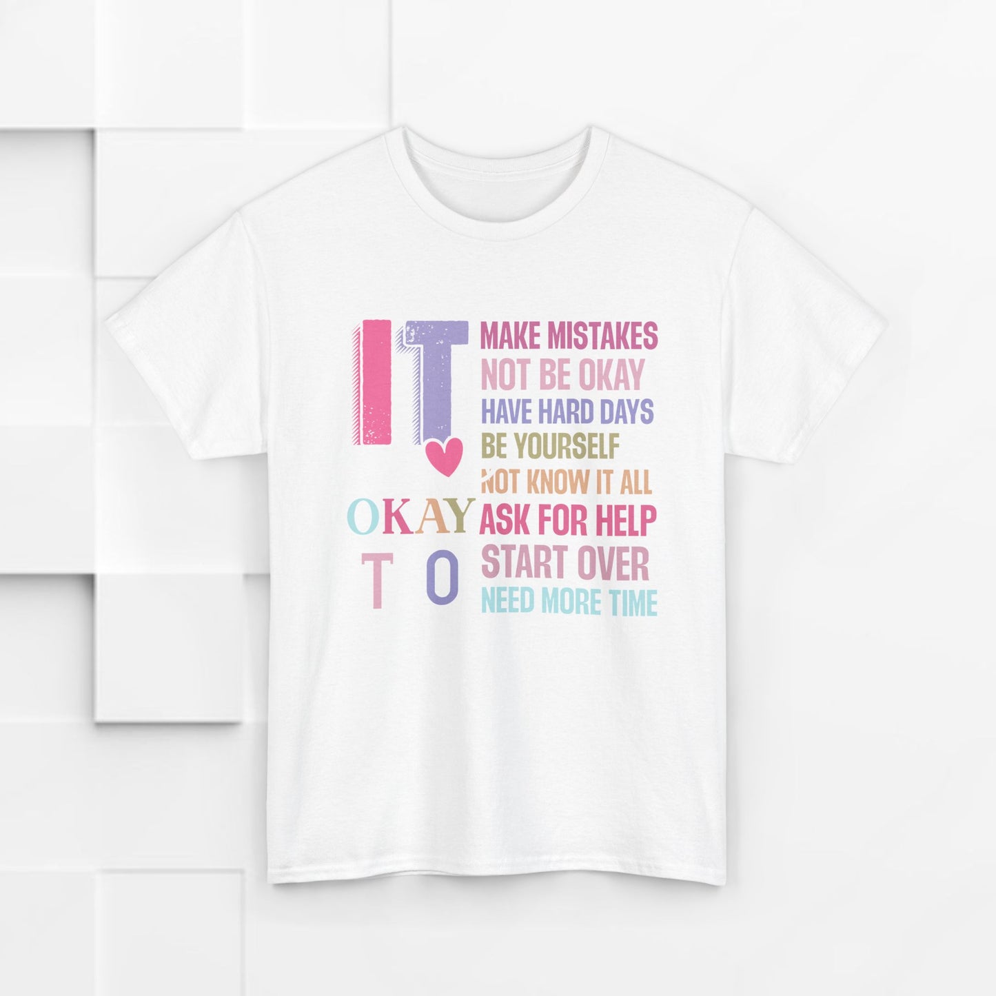 Inspirational Unisex Heavy Cotton Tee – Embrace Mistakes & Start Over