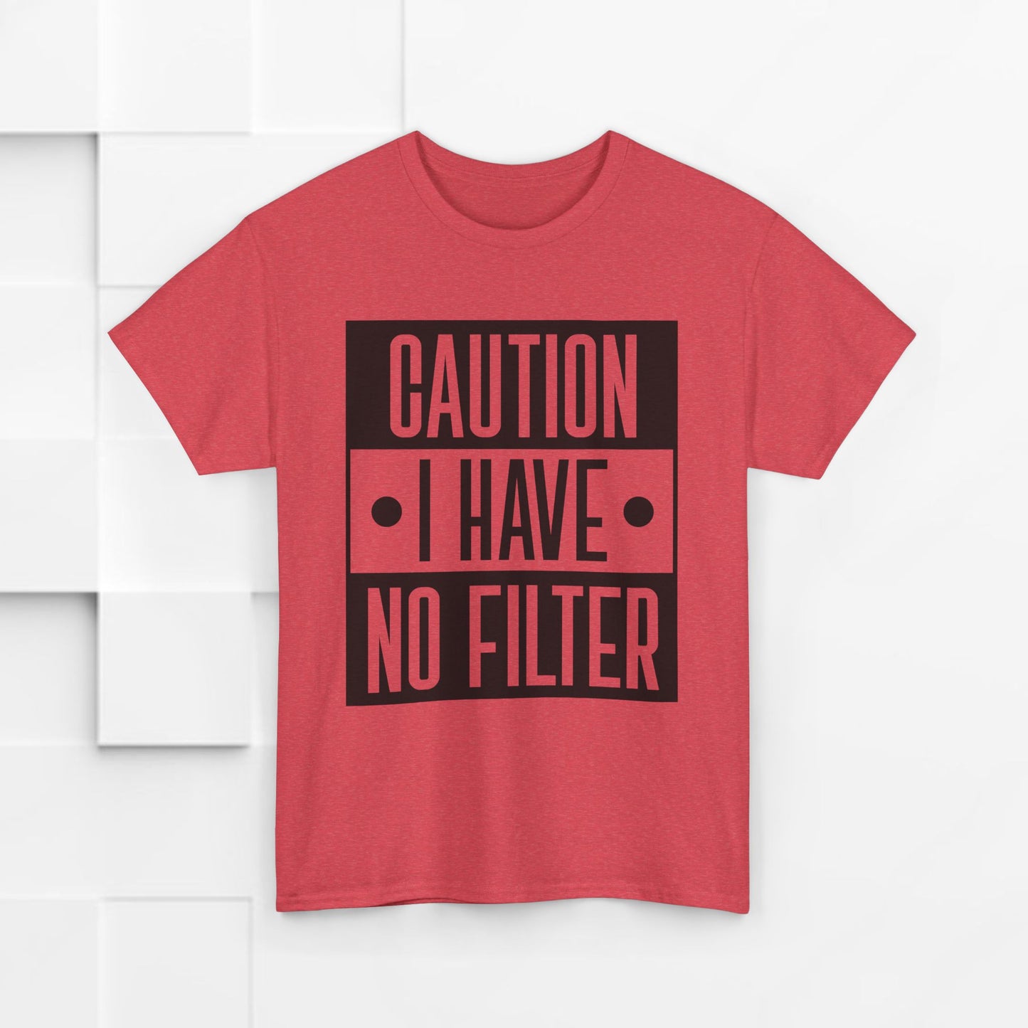 Caution I Have No Filter Unisex Heavy Cotton Tee