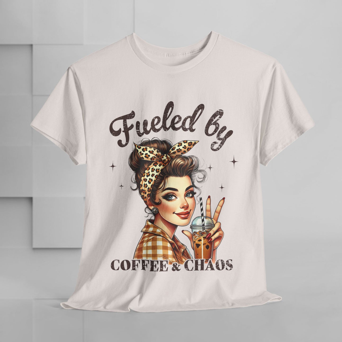 Fueled by Coffee & Chaos Unisex Tee - Fun Graphic Shirt for Coffee Lovers