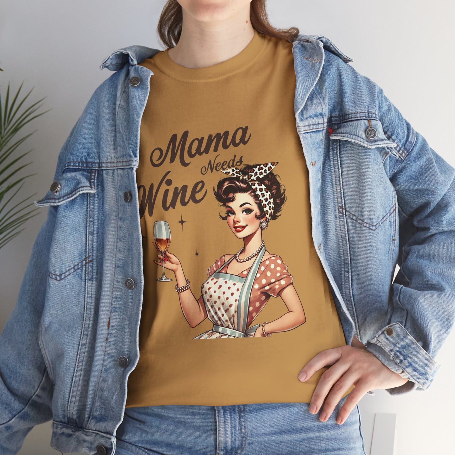 Mama Needs Wine Unisex Heavy Cotton Tee - Fun and Playful Gift for Wine Lovers