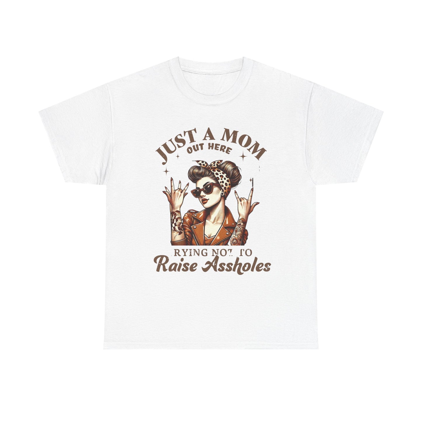 Just a Mom Heavy Cotton Tee - Funny Mom Shirt