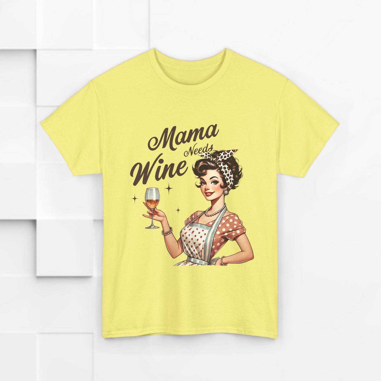 Mama Needs Wine Unisex Heavy Cotton Tee - Fun and Playful Gift for Wine Lovers