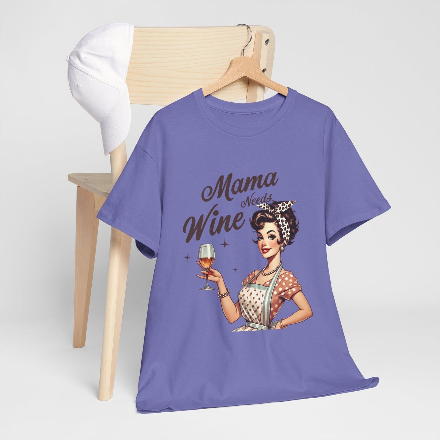Mama Needs Wine Unisex Heavy Cotton Tee - Fun and Playful Gift for Wine Lovers
