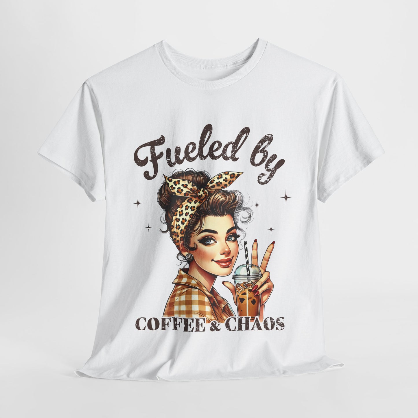 Fueled by Coffee & Chaos Unisex Heavy Cotton Tee