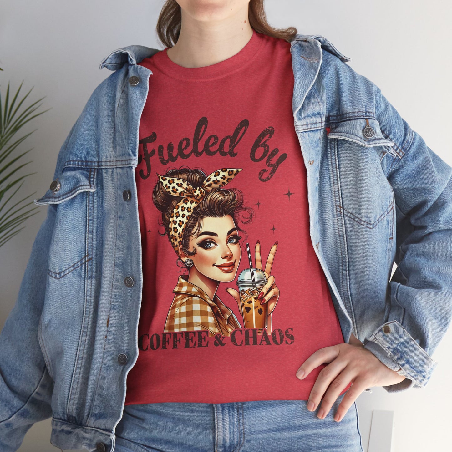 Fueled by Coffee & Chaos Unisex Tee - Fun Graphic Shirt for Coffee Lovers